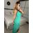 Šaty elegantní společenské dlouhé na ramínka dámské (XS/S/M/L ONE SIZE) ITALSKÁ MÓDA IM322130/DR mintová S/M/L