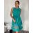 Šaty elegantní letní bez rukávu dámské (S/M/L ONE SIZE) ITALSKÁ MÓDA IM322SIMONE/DR světle petrolejová S/M/L