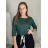Tričko 3/4 rukáv dámská (S/M/L ONE SIZE) ITALSKÁ MÓDA IMC25KRISTA/DR S/M/L tmavě smaragdová
