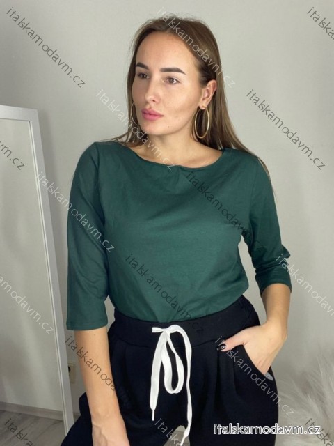 Tričko 3/4 rukáv dámská (S/M/L ONE SIZE) ITALSKÁ MÓDA IMC25KRISTA/DR S/M/L tmavě smaragdová