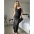 Šaty dlhé elegantné spoločenské trblietavé na ramienka dámske (S/M/L ONE SIZE) TALIANSKA MÓDA IMPSH2593328 červená S/M/L