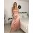 Šaty dlhé spoločenské na ramienka dámske (S/M ONE SIZE) TALIANSKA MÓDA IMPSH246456 červená S/M