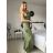 Šaty elegantné spoločenské dlhé na ramienka dámske (S/M ONE SIZE) TALIANSKA MÓDA IM324LOVE/DU -   zelená
 -   S / M