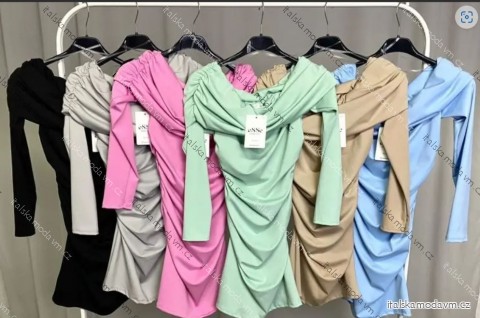 Šaty krátké carmen letní dámské (S/M/L ONE SIZE) ITALSKÁ MÓDA IMPLP2583720090/DR