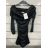 Šaty krátké carmen letní dámské (S/M/L ONE SIZE) ITALSKÁ MÓDA IMPLP2583720090/DR Černá S/M/L