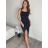 Šaty dlouhé elegantní společenské na ramínka dámské (S/M ONE SIZE) ITALSKÁ MÓDA IMPBB25C32690/DR Černá S/M/L