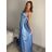 Šaty dlhé elegantné na ramienka dámske (S/M/L ONE SIZE) TALIANSKA MÓDA IMPBB24B23922/DUR béžová S/M/L
