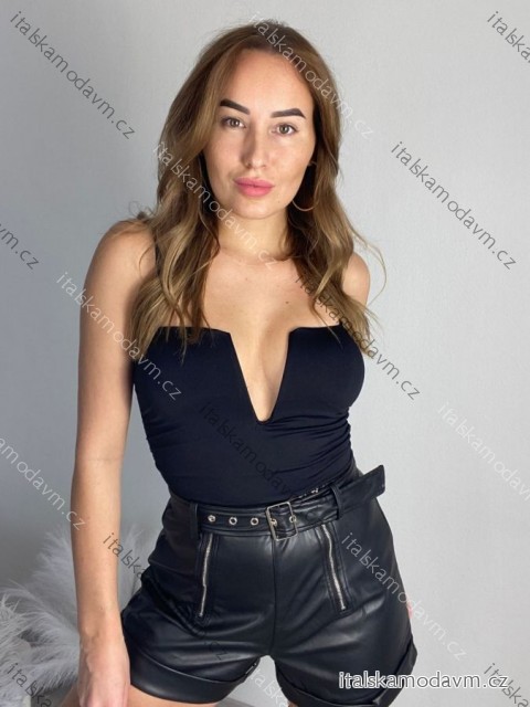 Body na ramínka dámské (S/M ONE SIZE) ITALSKÁ MÓDA IMPBB24A3804/DR S/M Černá