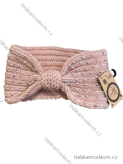 Čelenka pletená zimní dámská (ONE SIZE) SANDROU SAN21014 starorůžová one size