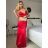 Šaty dlouhé elegantní společenské třpytivé na ramínka dámské (S/M ONE SIZE) ITALSKÁ MÓDA IM425HELA