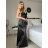 Šaty dlouhé elegantní společenské třpytivé na ramínka dámské (S/M ONE SIZE) ITALSKÁ MÓDA IM425HELA