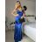 Šaty dlouhé společenské na ramínka dámské (S/M ONE SIZE) ITALSKÁ MÓDA IM425HELEN/DU -   čierna
 -   S / M