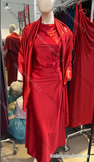 Šála saténová k šatům (ONE SIZE) ITALSKÁ MÓDA IMPSH24666/DU -   tmavo ružová -   ONE SIZE