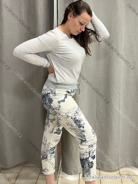Tepláky dlouhé dámské  (M/L/XLONE SIZE) ITALSKá MóDA IMB25VERONA-2/DR L/XL bílá