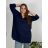 Tunika oversize se zipem 3/4 rukáv dámské nadrozměr (54/56/58 ONE SIZE) ITALSKÁ MÓDA IM424512/DUR petrolejová 56/58