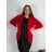 Sako elegantný dlhý rukáv dámske nadrozmer (48/50/52 ONE SIZE) TALIANSKA MÓDA IMD25513/DUR 48/50 červená