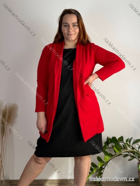 Sako predĺžené dlhý rukáv dámske (S/M/L ONE SIZE) TALIANSKA MÓDA IMD24001/DUR -   červená -   M / L