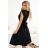 348-10 SCARLETT flared dress with neckline - black with glitter