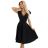 348-10 SCARLETT flared dress with neckline - black with glitter