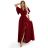581-2 JENNIFER long dress with leg zliat, sleeve and neckline - burgundy color