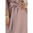 287-37 SOFIA Butterfly dress with a binding at the waist - MOCHA MOUSSE