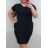 Šaty klasik krátký rukáv elegantní dámské (XL/2XL ONE SIZE) ITALSKÁ MÓDA IMD21706/DR Modrá královská XL/2XL