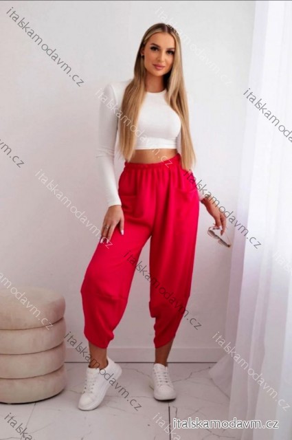 Kalhoty letní dlouhé oversize dámské (S/M ONE SIZE) ITALSKÁ MÓDA IMD24130