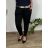 Kalhoty elegantní s páskem dámské nadrozměr (46/48/50 ONE SIZE) ITALSKÁ MÓDA IM425131/DUR 46/48 Černá