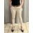 Nohavice elegantné s opaskom dámske nadrozmer (M/L/XL ONE SIZE) TALIANSKA MÓDA IMC25069/DUR M / L béžová