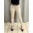 Nohavice elegantné s opaskom dámske nadrozmer (M/L/XL ONE SIZE) TALIANSKA MÓDA IMC25069/DUR M / L béžová