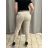 Nohavice elegantné s opaskom dámske nadrozmer (M/L/XL ONE SIZE) TALIANSKA MÓDA IMC25069/DUR M / L béžová