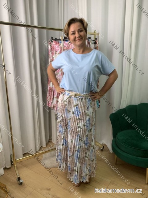 Sukně skládaná dlouhá dámská nadrozměr (42/44/46 ONE SIZE) ITALSKÁ MÓDA IMWEC25005