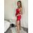 Šaty spoločenské na ramienka dámske (S/M ONE SIZE) TALIANSKA MÓDA IMPLP2423312010/DU -   červená -   S / M
