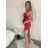 Šaty spoločenské na ramienka dámske (S/M ONE SIZE) TALIANSKA MÓDA IMPLP2423312010/DU -   červená -   S / M