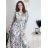 Šaty letné elegantný dlhý rukáv dámske (S/M ONE SIZE) TALIANSKA MÓDA IMD23114