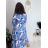Šaty letné elegantný dlhý rukáv dámske (S/M ONE SIZE) TALIANSKA MÓDA IMD23114/DUR svetlo modrá S/M/L