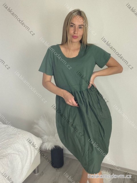 Šaty oversize letný krátky rukáv dámske nadrozmer (44/46/48 ONE SIZE) TALIANSKA MÓDA IM425064