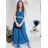 Šaty dlhé spoločenské elegantné plesové dámske (S/M ONE SIZE) TALIANSKA MÓDA IMM22Q52232/DUR smaragdová S/M/L