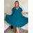 Šaty oversize krátky rukáv dámske nadrozmer (3XL/4XL/5XL ONE SIZE) TALIANSKA MÓDA IMBM23OVER/DR 4XL / 5XL tmavo modrá