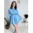 Šaty krátké mikinové dlouhý rukáv dámské oversize (M/L/XL ONE SIZE) ITALSKÁ MÓDA IMD25PEGY/DUR M/L červená