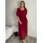 Šaty elegantní šifonové krátký rukáv dámské nadrozměr (44/46/48 ONE SIZE) ITALSKá MóDA IM425035/DUR 46/48 vínová