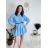 Šaty krátké mikinové dlouhý rukáv dámské oversize (M/L/XL ONE SIZE) ITALSKÁ MÓDA IMD25PEGY/DUR M/L červená