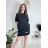Šaty krátké oversize 3/4 dlouhý rukáv dámské  (M/L/XL ONE SIZE) ITALSKÁ MÓDA IMD25009
