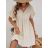 Šaty krátke bavlnené letný mušelín krátky rukáv dámske (XS/S/M ONE SIZE) TALIANSKA MÓDA IMD25041