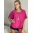 Tunika s príveskom krátky rukáv dámska nadrozmer (L/XL/2XL ONE SIZE) TALIANSKA MÓDA IMD23316