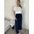 Nohavice letné oversize dámske  (S/M ONE SIZE) TALIANSKA MODA IM424441/DUR tm. modrá S/M/L