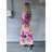 Šaty letní elegantní dlouhý rukáv dámské (S/M ONE SIZE) ITALSKÁ MÓDA IMD25LUCY/DUR S/M růžová fuchsiová