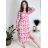 Šaty elegantní dlouhé jarní dlouhý rukáv dámské Andy (S/M ONE SIZE) ITALSKÁ MÓDA IMD22290-2/DUR S/M/L růžová