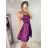 Šaty elegantné spoločenské na ramienka dámske Lolita (XS/S ONE SIZE) TALIANSKA MóDA IM322461/DUR XS/S fialová