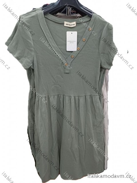 Šaty krátké letní krátký rukáv dámské (S/M/L ONE SIZE) ITALSKÁ MÓDA IMSM25014